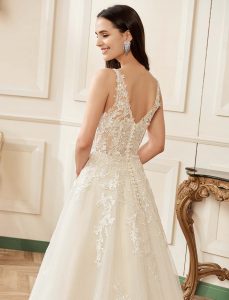Illusion A-Line Scoop Neckline Lace Bridal Gown