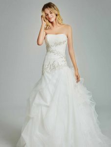 Strapless Pleating Wedding Dress