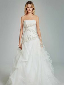 Strapless Pleating Wedding Dress