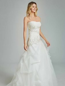 Strapless Pleating Wedding Dress