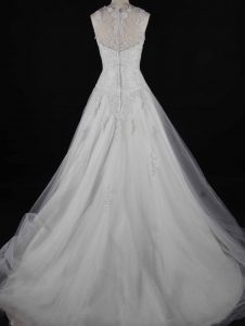 Elegant A-Line Sheer Back Bridal Gown