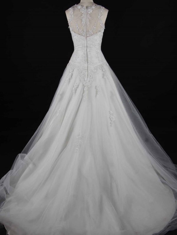 Elegant A-Line Sheer Back Bridal Gown