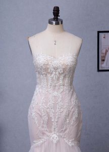 Strapless Mermaid Wedding Gown With Detachable Tulle Sleeve